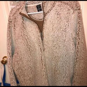 brown Sherpa half zip